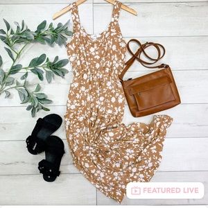 Floral tiered midi dress